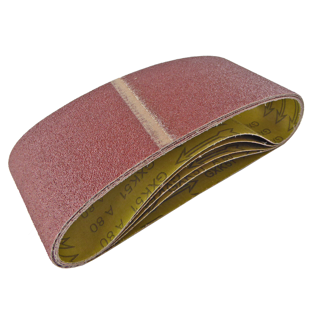 100mm x 610mm Sanding Belt 80 Grit Trade Pack of 5